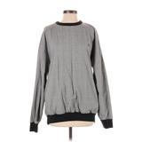 Polo Sweatshirt: Gray Checkered/Gingham Tops - Women's Size Small