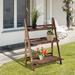 Outsunny en Rustic 3-Tier Foldable Ladder Raised Plant Stand w/ Slatted Bottom & A Natural Stylish Design, 32" X 14" in Brown | Wayfair 845-112