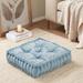 Soft Chenille Square Floor Pillow Cushion - 20" x 20" Aqua Color