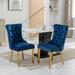 High-end Tufted Solid Wood Contemporary Velvet Upholstered Dining Chair with Golden Stainless Steel Plating Legs,Set of 2