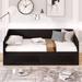 Wooden Daybed with Trundle Bed and Two Storage Drawers , Extendable Bed Daybed,Sofa Bed with Two Drawers