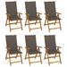 vidaXL Folding Patio Chairs 6 pcs with Cushions Solid Acacia Wood - 22.4" x 27.2" x 43.7"