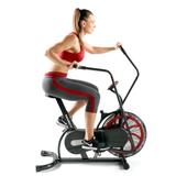 Air-Resistance Exercise Fan Bike With Dual Acction Handlebars