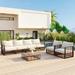 MERAX Modern 7-Piece Metal Patio Sectional Sofa Set