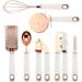 7 Pc Kitchen Gadget Set Copper Coated Stainless Steel Utensils with Soft Touch Handles