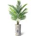 SIGNLEADER Artificial Tree In Planter, Fake Areca Tropical Palm Tree Home Decoration (Plant Pot Plus Tree) Silk/Polyester/Plastic | Wayfair