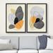 wall26 Black, Gray & Paint Blot Collage Abstract Shapes Modern Chic Nordic Colorful 2 Pieces 36.0 H x 24.0 W x 1.5 D in whiteCanvas | Wayfair