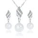 Mode Imitieren Perle Halskette Ohrringe Braut Schmuck Set Für Frauen Mädchen Jahrestag Geschenk