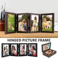 Hinged Picture Frames 4x6 Inch Vertical Photo Frame With High Definition Glass 4 Opening Foldable