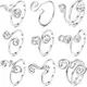 9 Pcs Adjustable Vintage Stainless Steel Toe Rings for Women Open African Toe Rings Summer Beach