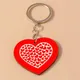 Porte-clés pendentif coeur d'amour en bois pour femmes et hommes porte-clés de voiture sac à main