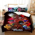 Cartoon Trolls 3D Printed Duvet Case Pillowcase Bedding Set Twin Full King Size for Kids Bedroom