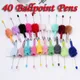 40Pcs Newest Colour Creative Plush Ballpoint Pen Ballpoint Pen DIY ballpoint pen Gift for Student