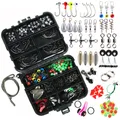 187 stücke Angel zubehör Kit Set inklusive Angelhaken Sinker Gewichte Angelset mit Tackle Box