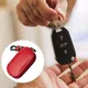 Étui de clé de voiture en cuir véritable avec fermeture éclair poudres de porte-clés porte-clés