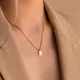 Simple 26 Letter Square Pendant Necklace for Women Choker Gold Color Initial Clavicle Chain Birthday