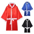 Boxing MMA Robes with Hood Full Length Satin Walkout Robe Men Women Adult Martial Arts Kickboxing