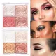 4 Colors Highlighter Powder Palette Glitter Rose Diamond Face Contour Brighten Makeup Shimmer