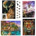 Puzzle animals wooden puzzles beautiful horse and rabbit castles puzzle gifts adult and child