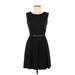 Elle Casual Dress - A-Line: Black Marled Dresses - Women's Size 6