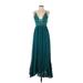 FP One Cocktail Dress - Maxi: Teal Dresses - Women's Size Small Petite