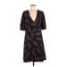 Kate Spade New York Casual Dress - Wrap: Black Print Dresses - Women's Size 8