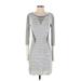 RACHEL Rachel Roy Casual Dress - Sweater Dress: Gray Grid Dresses - Women's Size Small