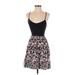 Victoria's Secret Pink Casual Dress Square Sleeveless: Black Floral Dresses - Women's Size X-Small
