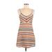 Derek Heart Casual Dress - Mini: Tan Stripes Dresses - Women's Size Small