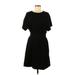 H&M Casual Dress - Popover: Black Solid Dresses - Women's Size Medium