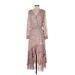 1.State Cocktail Dress - Wrap: Pink Paisley Dresses - Women's Size X-Small
