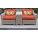 Coast 3 Piece Outdoor Wicker Patio Furniture Set 03b in Tangerine - TK Classics Coast-03B-Tangerine