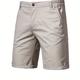 Men's Classic Fit Cotton Twill Flat Front Solid Chino Short With Slant Pockets And Elastic Waist
