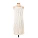 Laundry by Design Casual Dress - Popover: Ivory Damask Dresses - Women's Size Small