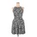 Bar III Casual Dress - Fit & Flare: Gray Animal Print Dresses - Women's Size X-Large