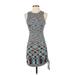 12th Tribe Casual Dress - Bodycon: Blue Tortoise Dresses - Women's Size Small