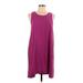 Leith Casual Dress - A-Line: Purple Solid Dresses - Women's Size Large