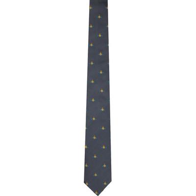 Gray Multi Orb Tie - Black - Vivienne Westwood Tie...
