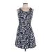 19 Cooper Casual Dress - Fit & Flare: Blue Graphic Dresses - Women's Size Large