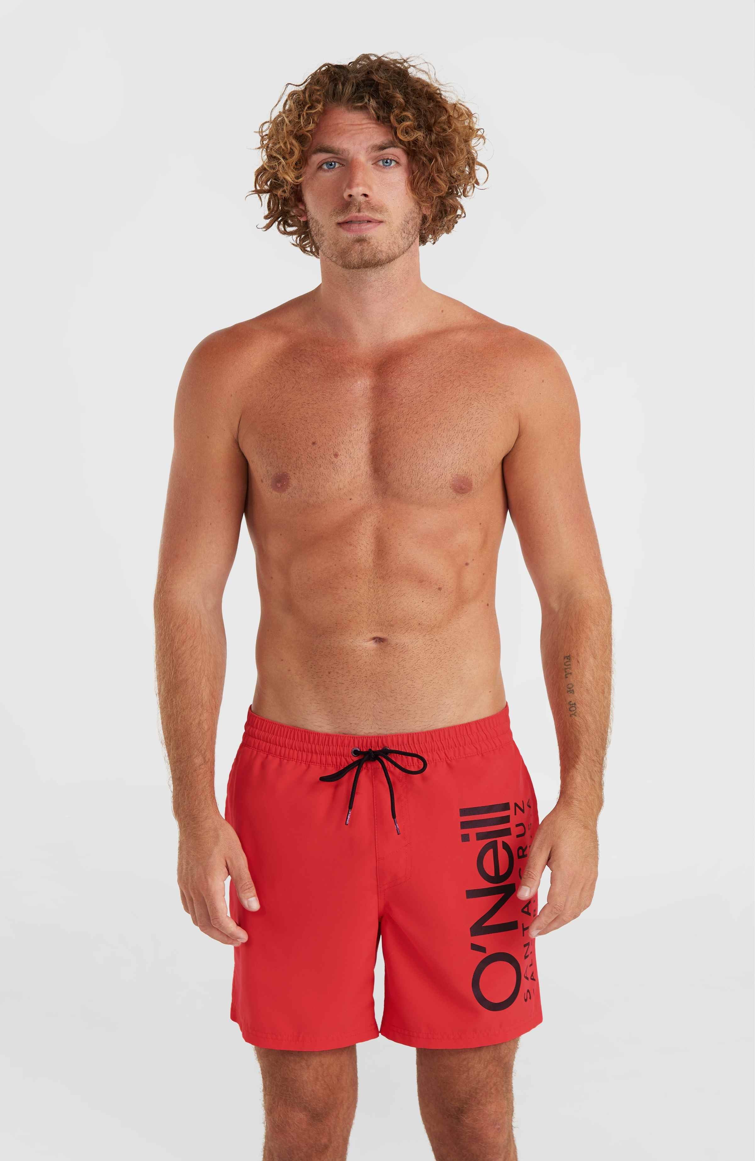 Badeshorts O'NEILL "ORIGINAL CALI 16'' SWIM SHORTS", Herren, Gr. XXL, N-Gr, orange, Obermaterial: 100% Polyester, Badehosen, in trendigen Unifarben Image