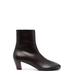 Round-toe Leather Ankle Boots