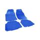 Matten Set4 Universal Gummi Blau Sport Auto Matten Metall Effekt Linq