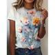 Femme T shirt Tee Floral Vacances Fin de semaine Imprimer Rose Claire Manche Courte Mode Col Rond Eté