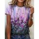 Femme T shirt Tee Floral Vacances Fin de semaine Imprimer Rose Claire Manche Courte Mode Col Rond Eté