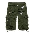 Homme Short Cargo Bermuda Shorts de Randonnée Cordon de jambe Multi poche 6 poches Plein Confort Longueur genou du quotidien Des sports Coton Vêtement de rue mode Vert militaire Kaki Micro-élastique