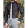 chemise habillée homme coupe standard manches longues revers couleur unie polyester noir 2024