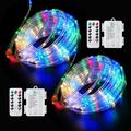 Battery Operated LED Rope Lights - 40Ft - 8 Modes - Multi-Color - 2-Pack