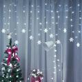 Rosnek LED Big Snowflake Curtain String Lights 96LEDs Flashing Snowflake Lights 8 Modes Window Hanging Lights Xmas Fairy Lights for Home Party Window Xmas Tree Decor 1/2/3/4/6Pcs