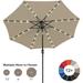 ABCCANOPY 9FT Durable Solar Led Outdoor Patio Umbrella with 32LED Lights Khaki