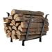 PHI VILLA 20 Inches Medium Decorative Indoor/Outdoor Firewood Log Rack Bin with Scrolls Black